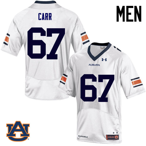 Men Auburn Tigers #67 Tyler Carr College Football Jerseys Sale-White